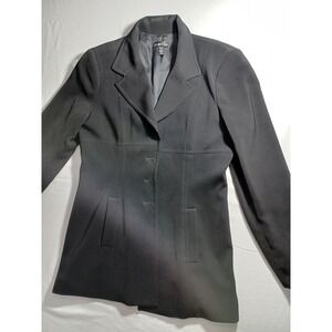 Bebe Blazer Womens 12 Black Single Breasted Career Work Jacket Made USA Tailored
